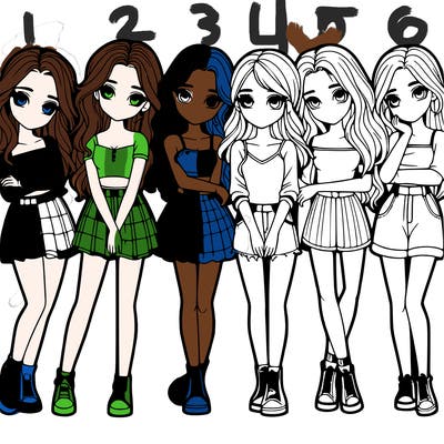 a group of girls realistic