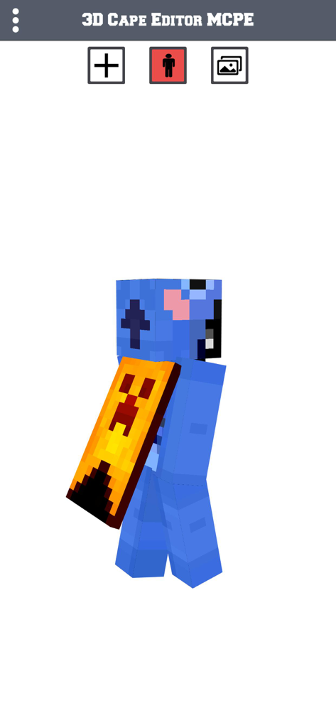 Cape Skin Editor For MCPE - Minecraft character with custom cape in 3D editor