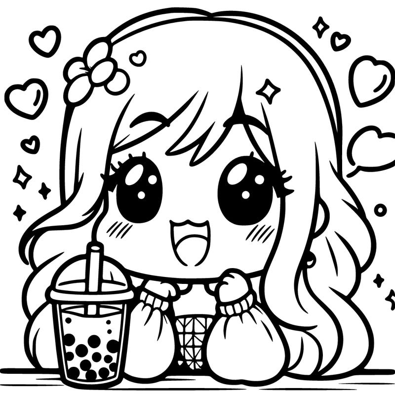 cute girl drinking boba