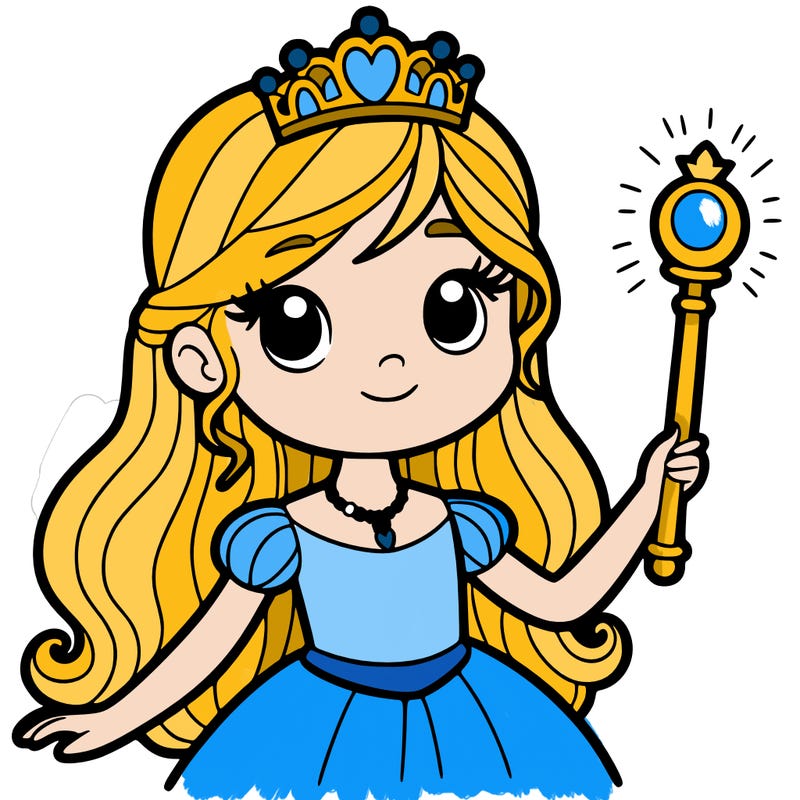 princess with a crown and scepter