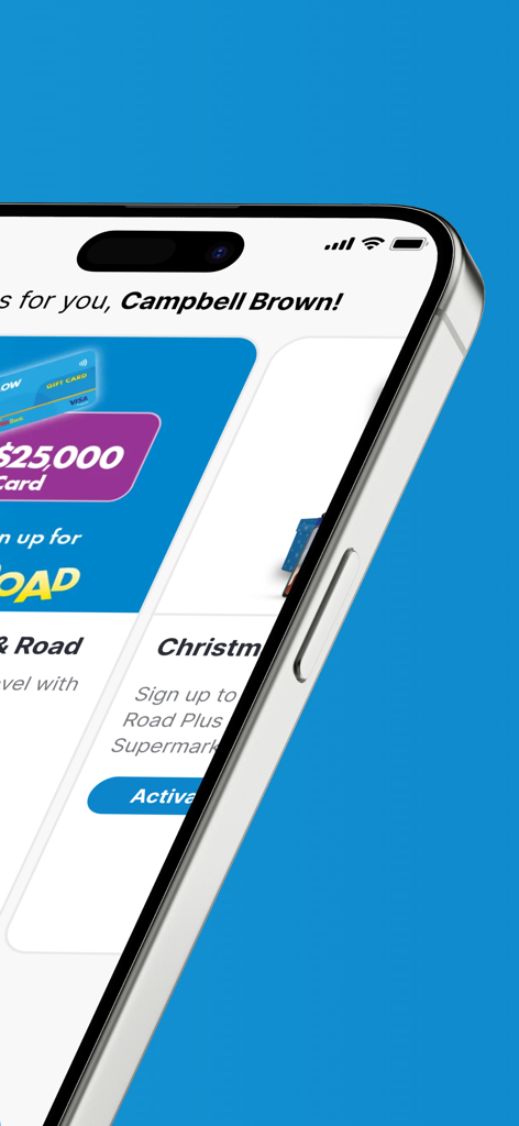 Smartphone screen showing personalized gift card offers and rewards in the My Flow Self Care app