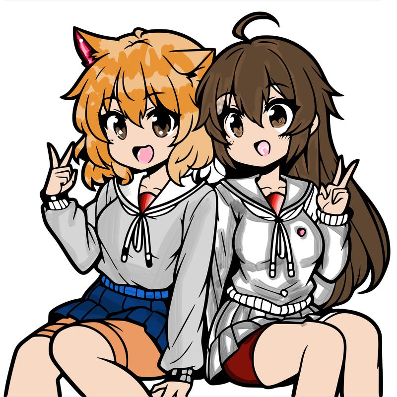 two anime girls hanging out