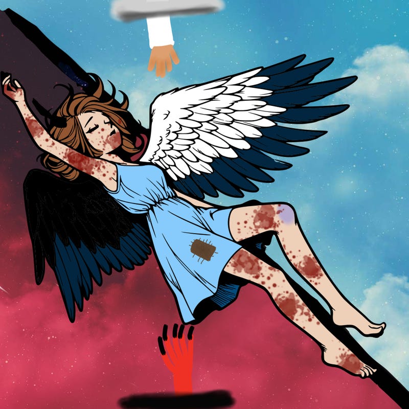 a falling angel realistic