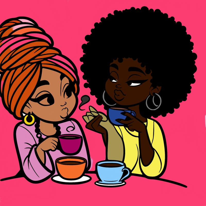 black women drinking tea