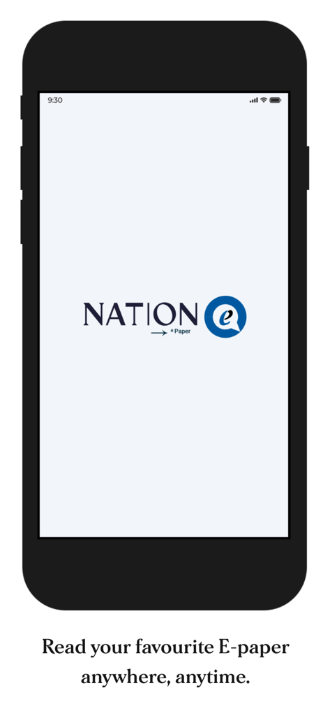 Nation ePaper app logo and slogan on a smartphone screen