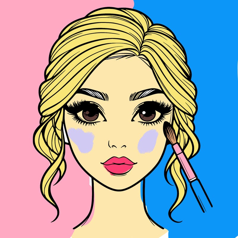 realistic person with makeup