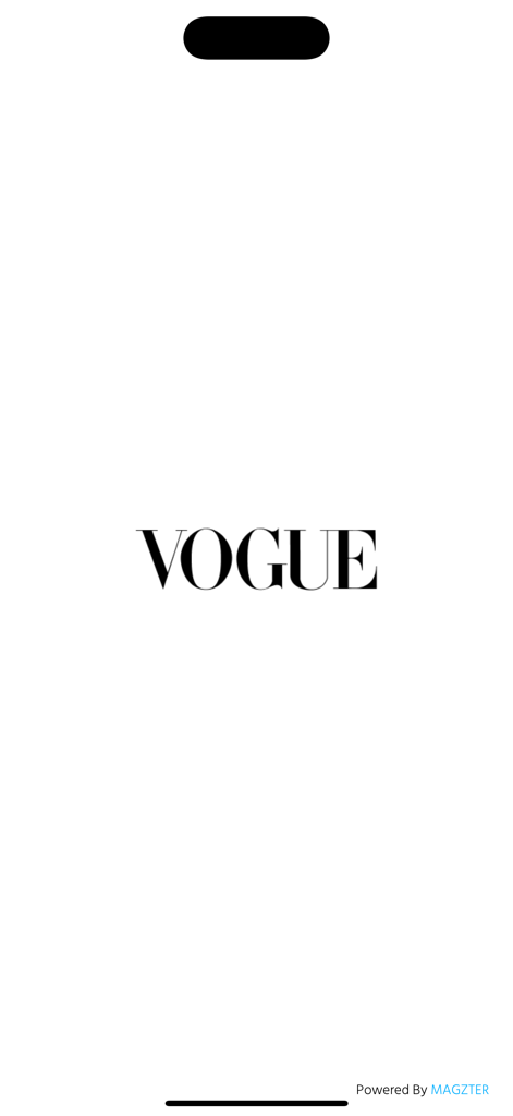 VOGUE Thailand - The splash screen of the Vogue Thailand mobile app showing the brand logo