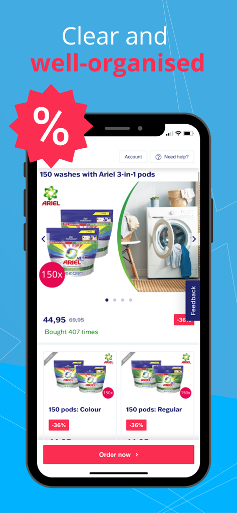 Outspot - Outspot mobile app interface showing a clear and well-organised layout for daily flash deals on household products