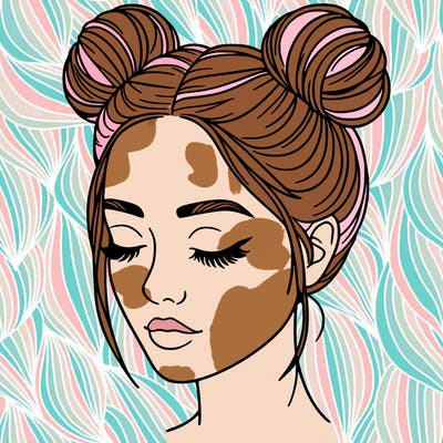 woman with hair buns