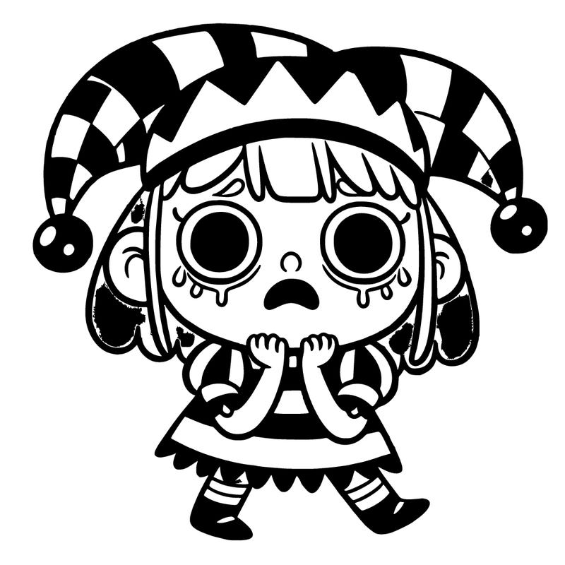 scared jester girl