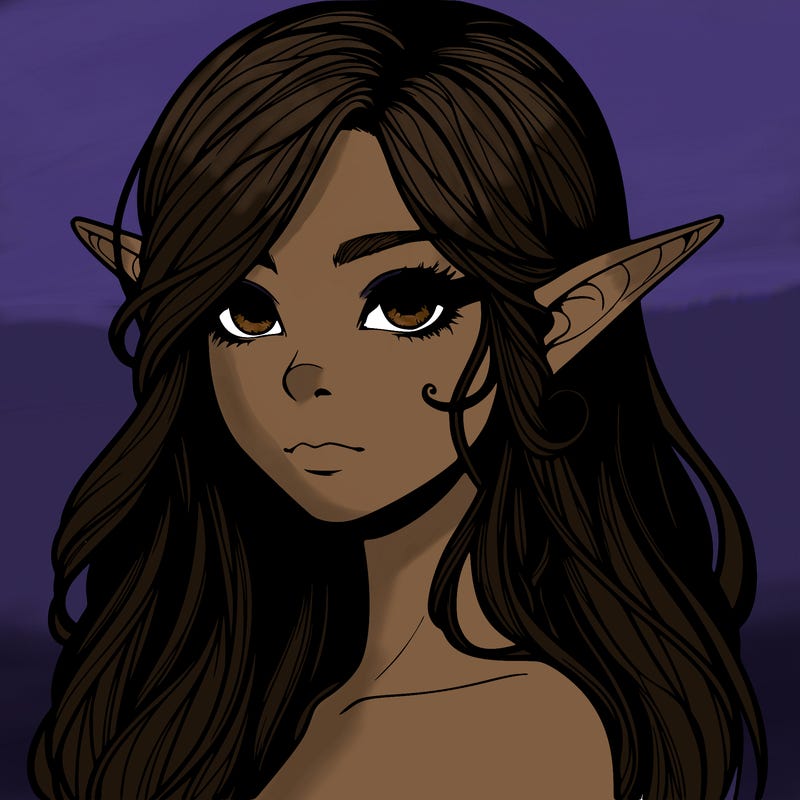 elf girl realistic dark fantasy