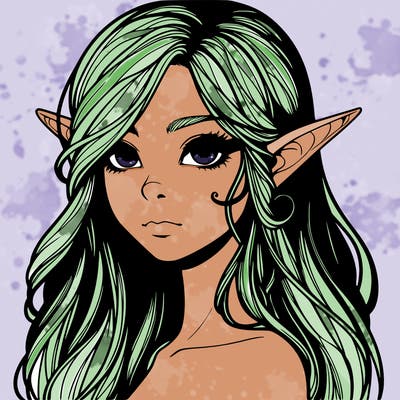 elf girl realistic dark fantasy