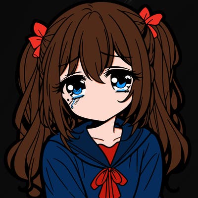 sad anime girl