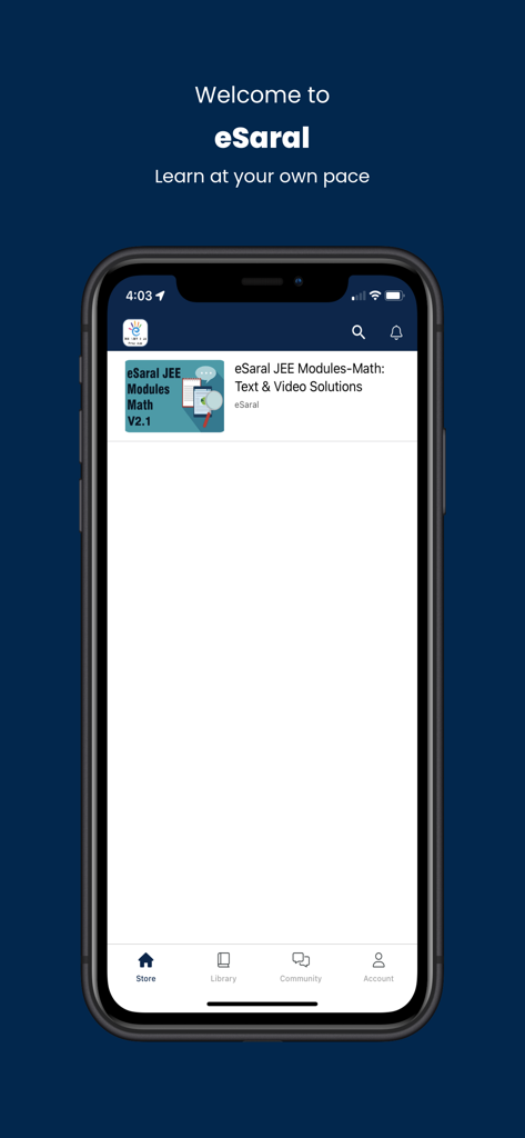 eSaral - eSaral mobile app interface showing JEE Math study modules and video solutions
