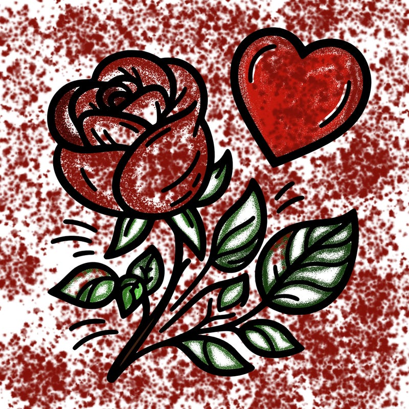 rose and heart