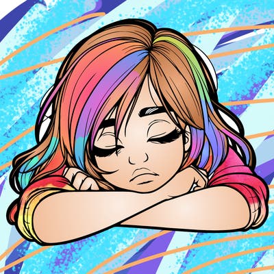 realistic tired girl