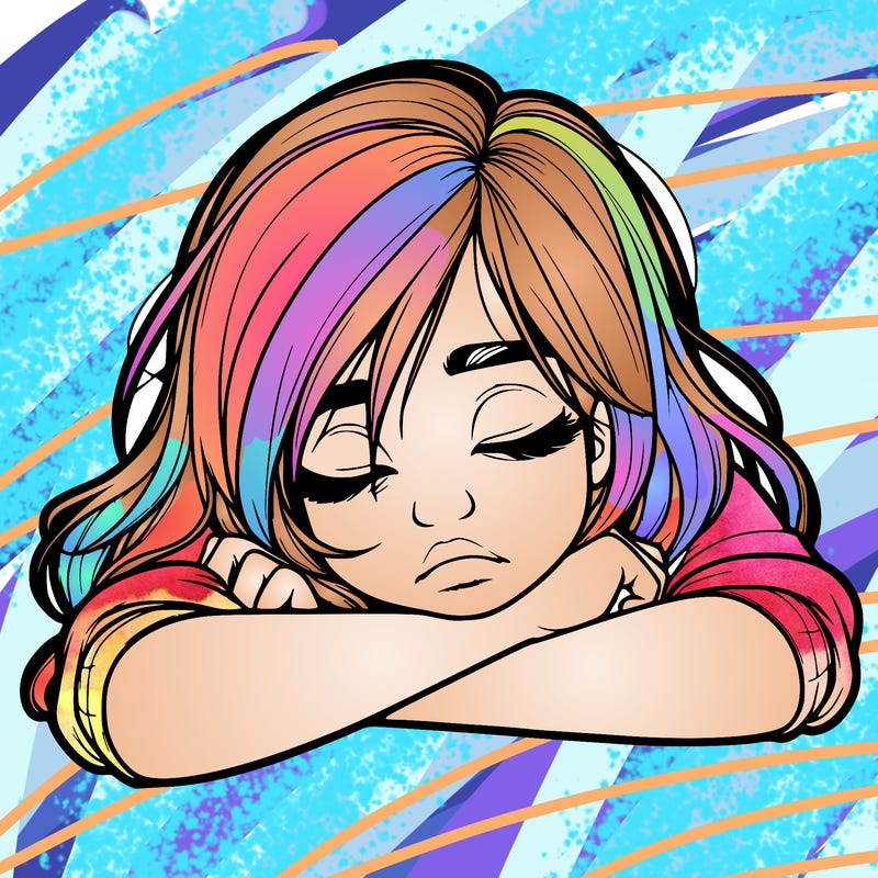 realistic tired girl