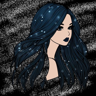 realistic girl with long realistic hair