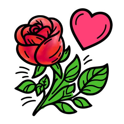 rose and heart