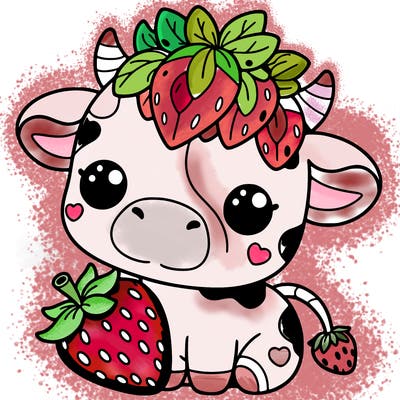 cute strawberry cow