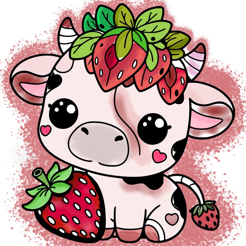 cute strawberry cow