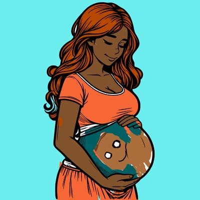 woman heavily pregnant realistic