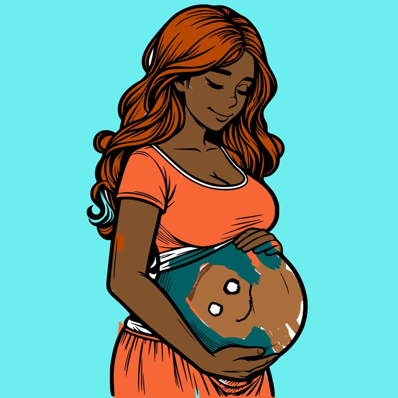 woman heavily pregnant realistic