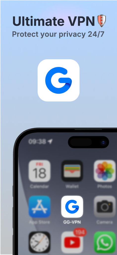 VPN Global Guard - VPN Global Guard app icon on an iPhone screen with privacy protection message