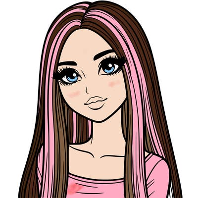 realistic girl with straight and long hair