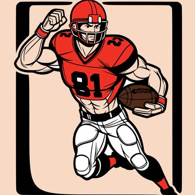 portrait of a famous football player