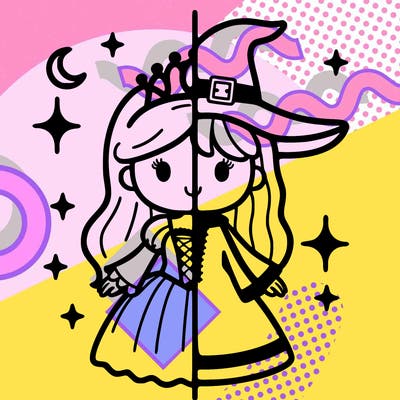 split princess and witch