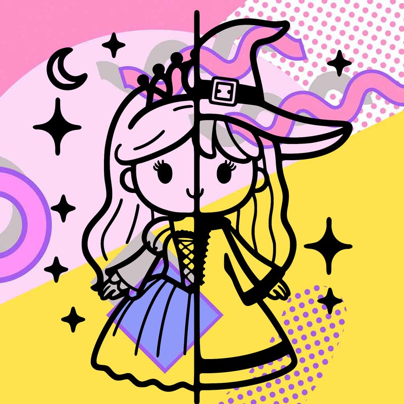 split princess and witch