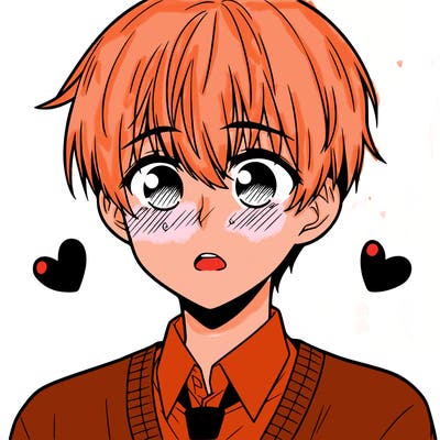 manga boy blushing