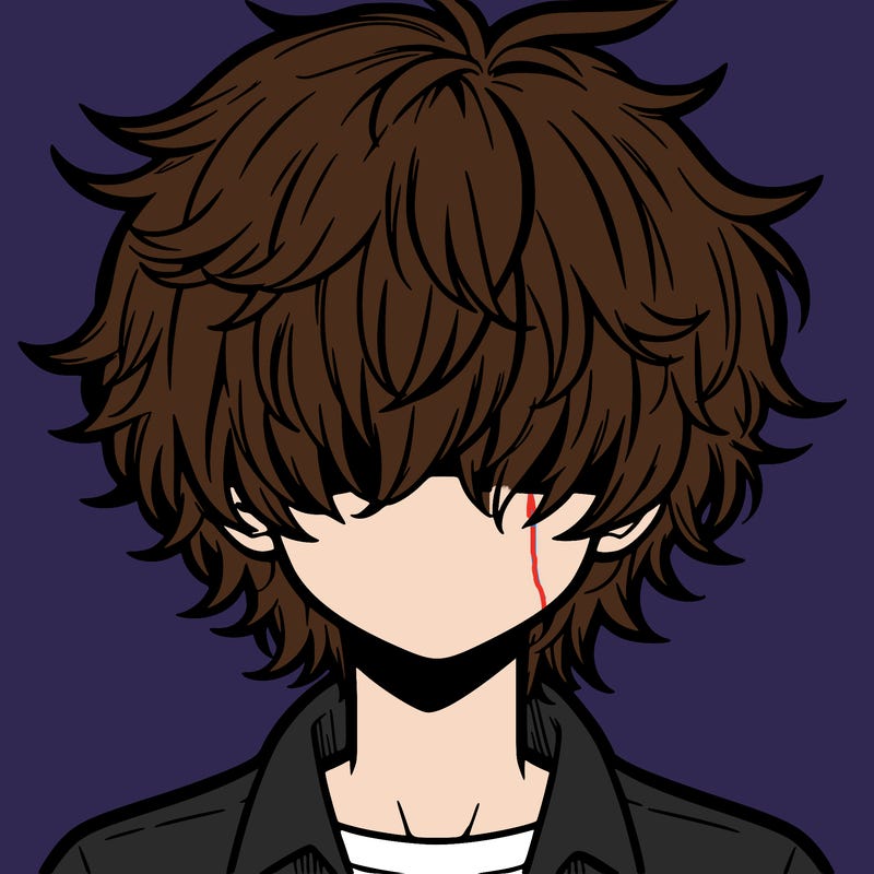 manga boy fluffy hair covering his eyes