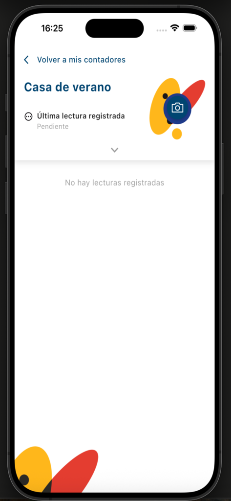YoLeoGas - YoLeoGas mobile app interface showing a pending gas meter reading status for a summer house
