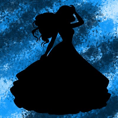 realistic woman with dress flowing in the wind