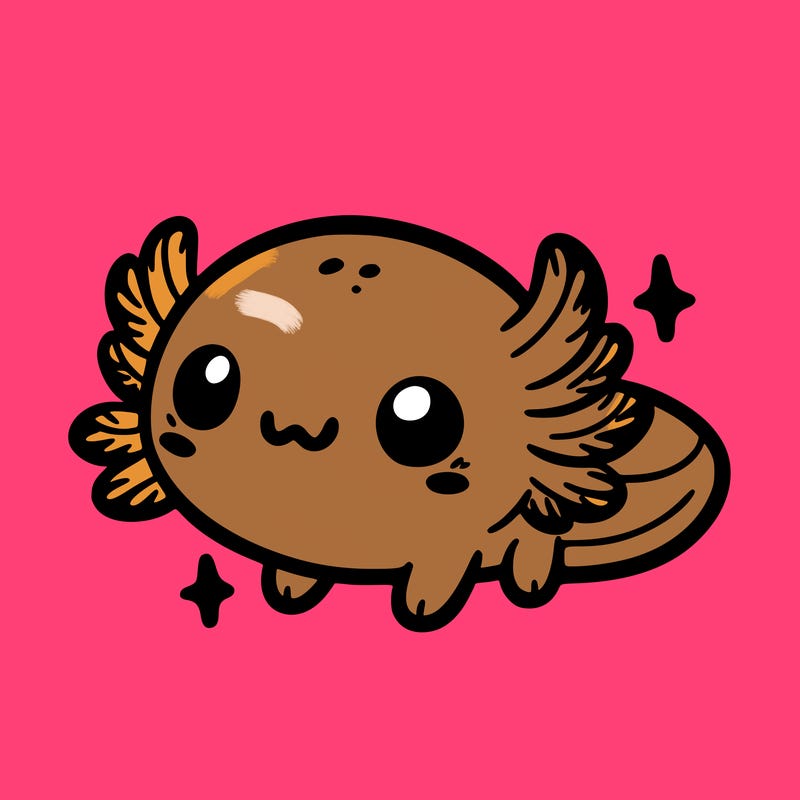 cute easy baby axolotl