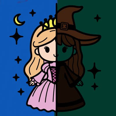 split princess and witch
