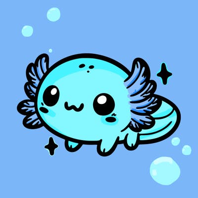 cute easy baby axolotl
