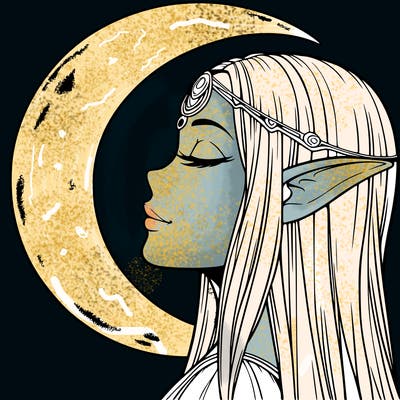 a realistic moon elf