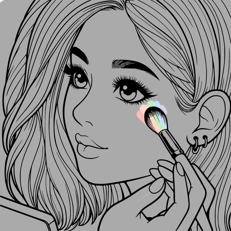 a realistic girl doing her makeup