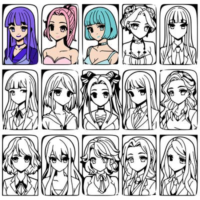 girls that look diffrent anime