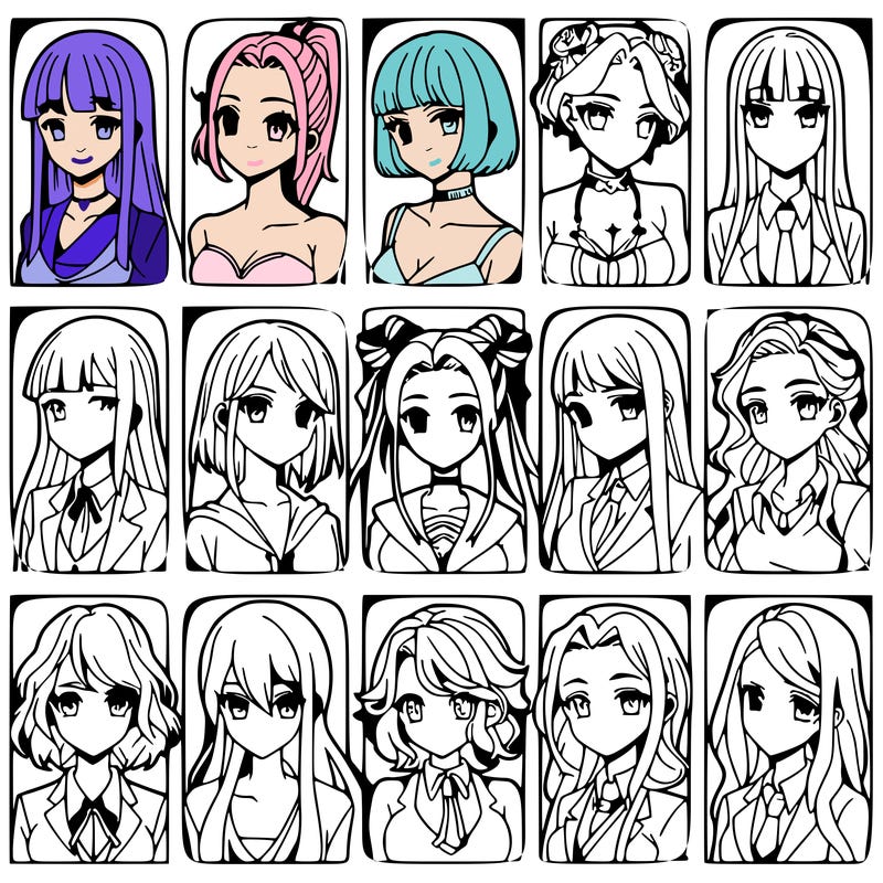 girls that look diffrent anime