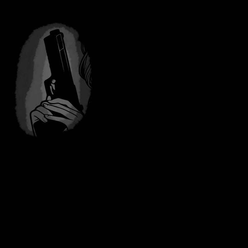 realistic  pretty girl with a  gun