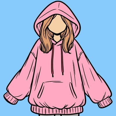 girl in oversized hoodie