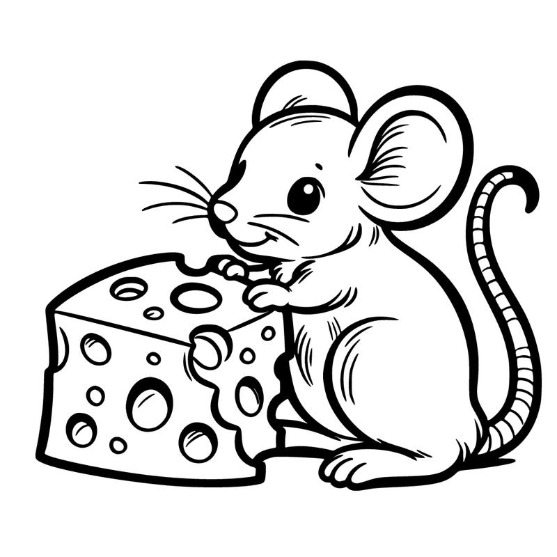 mouse eating cheese
