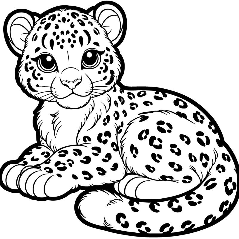 snow leopard out line