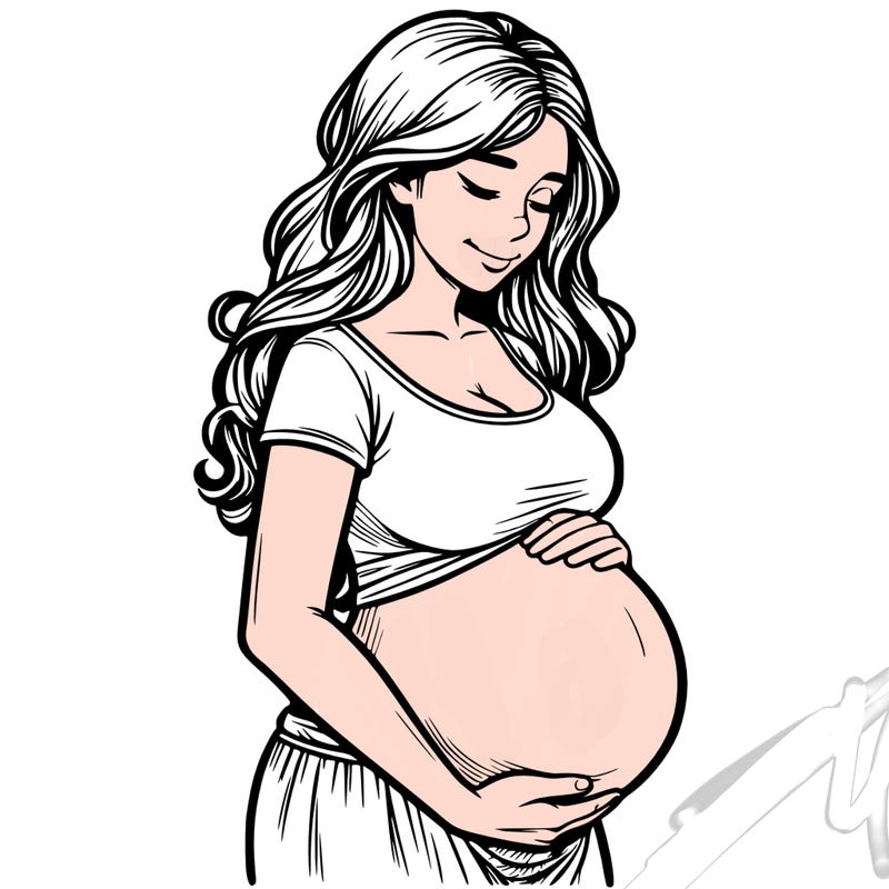 woman heavily pregnant realistic