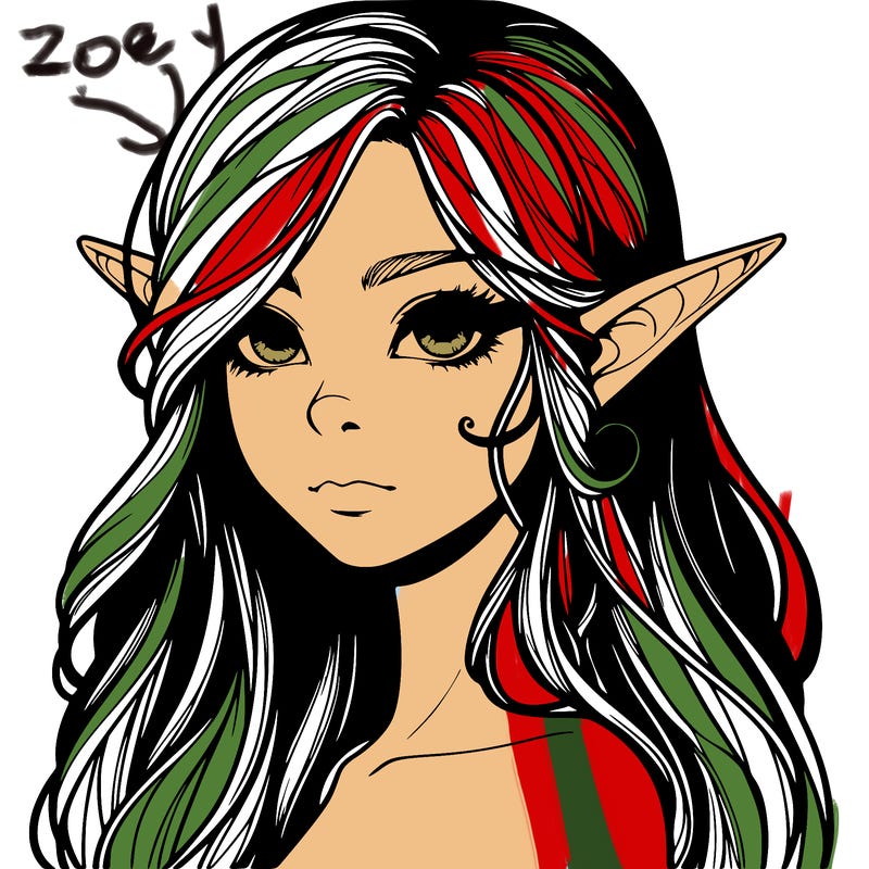 elf girl realistic dark fantasy