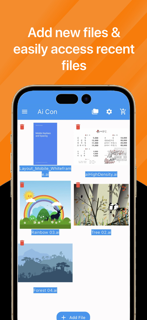 Ai File Converter - Ai File Converter dashboard displaying recent Adobe Illustrator files for quick access